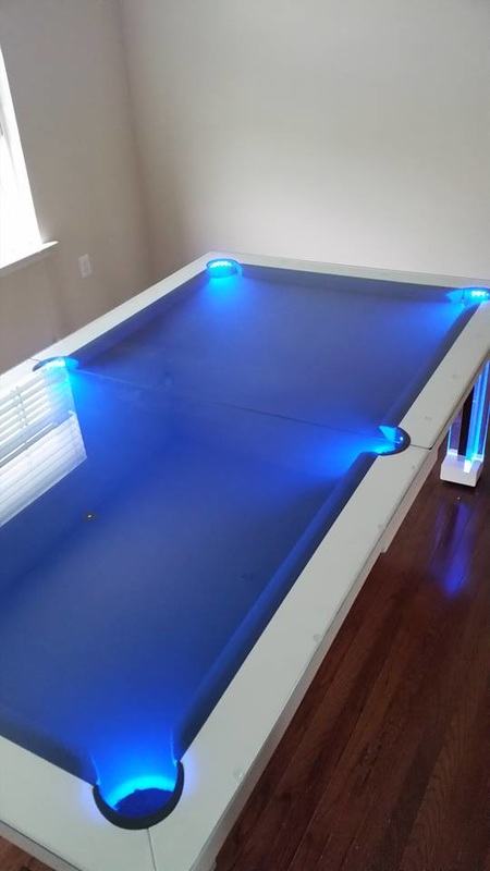 Neon Blue Dining Pool Table