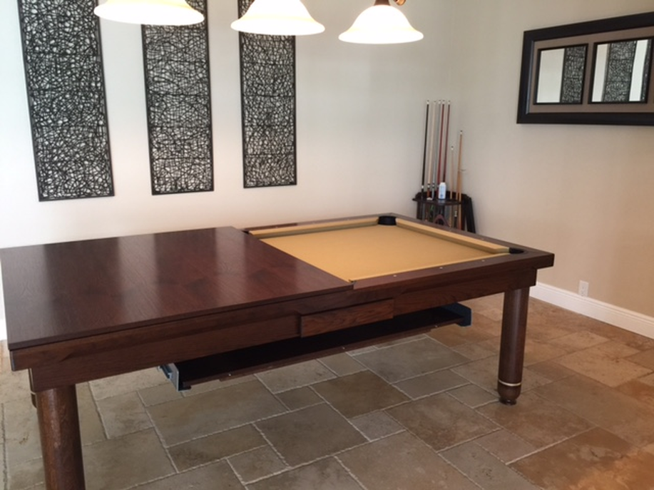 Pool Table with Matching Solid Wood Dining Top