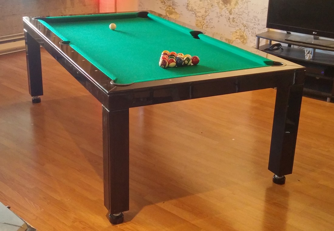 Black Glossy Dining Room Pool Table