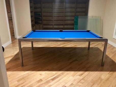 Grey Dining Room Pool Table
