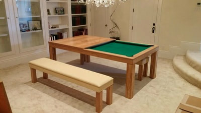 Stunning Convertible Pool Table with bench seating